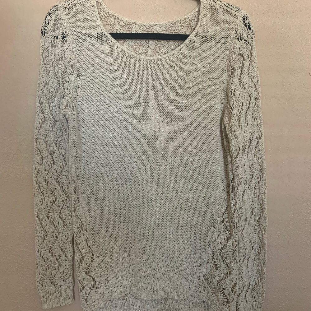 Beige crochet sweater